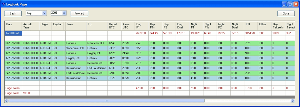 running log book