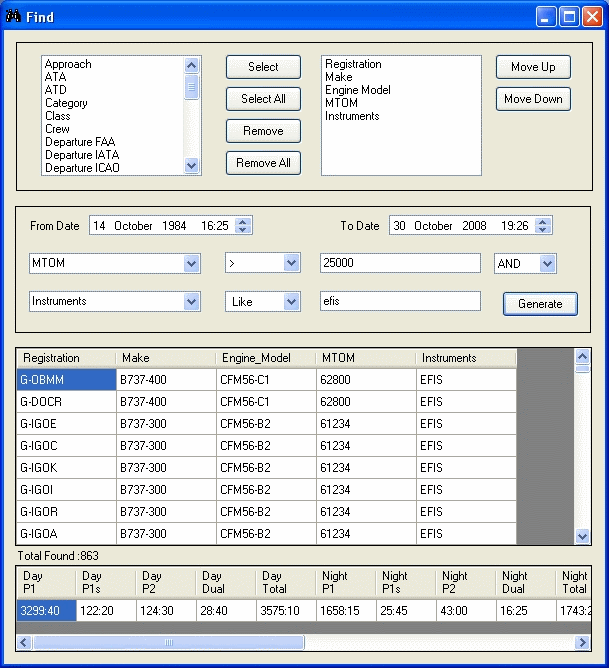 Find specific information from your flight details